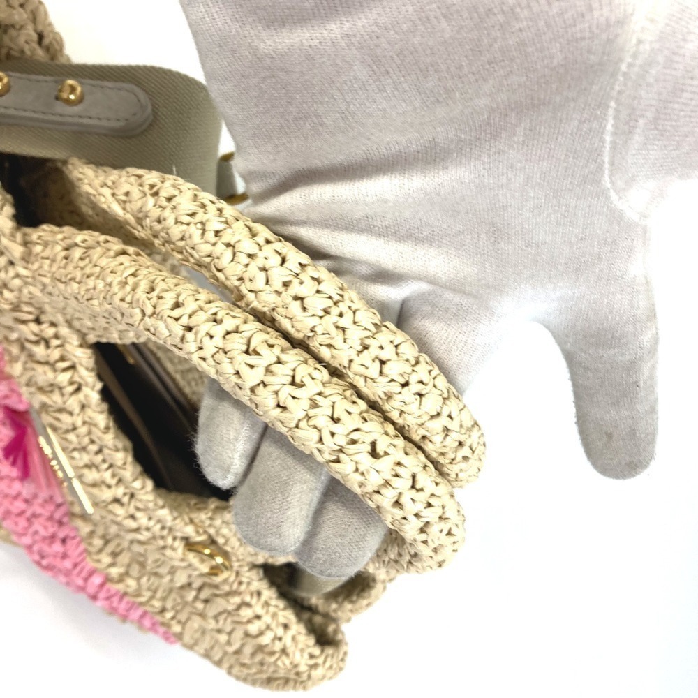 PRADA Cream Raffia Shoulder Bag - Picture 6 of 10